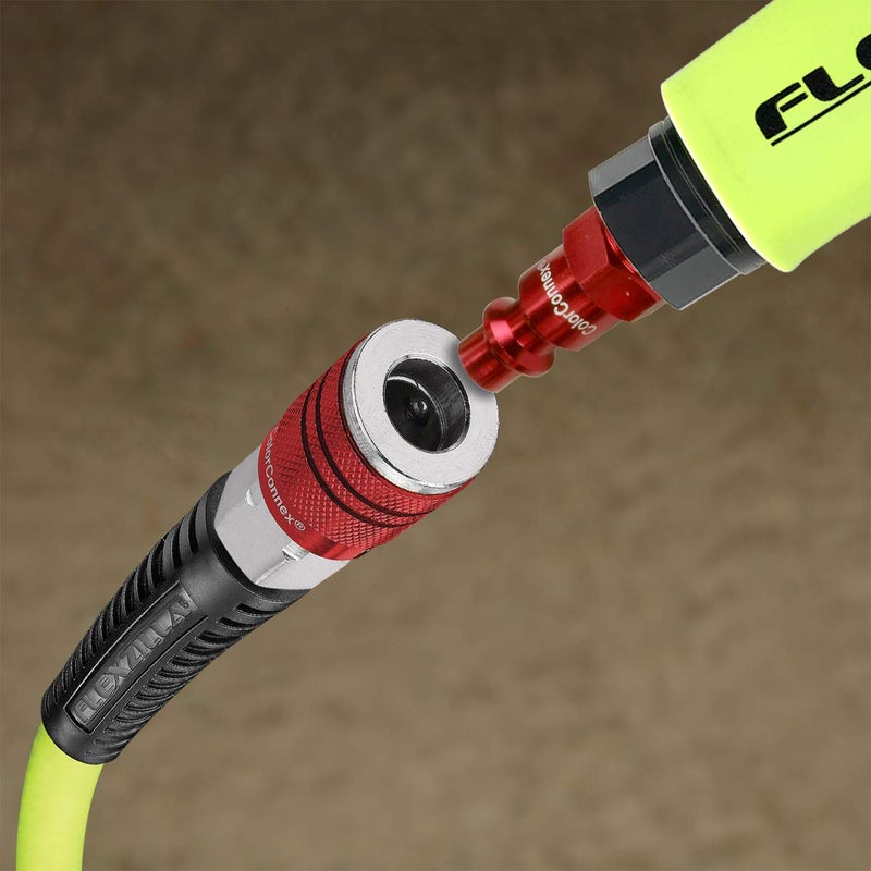 Flexzilla HFZ14100YW2-D Air Hose with ColorConnex Industrial 100 Feet | 1/4" Hose I.D. | Revolutionary Design | Lightweight and Heavy Duty | Pre-Sealed Threads - Image 5